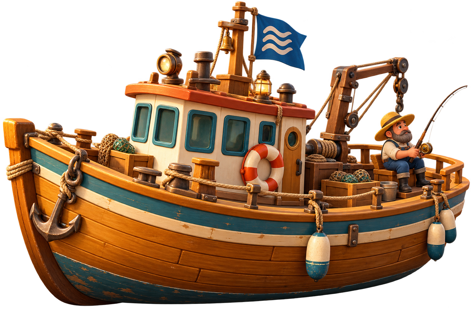 Concept illustration of a Marzul fishing boat